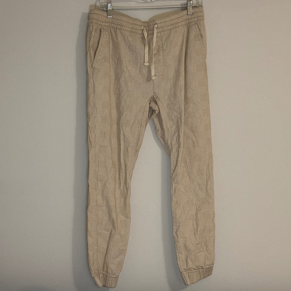 Fresh Prints of Bel Air Cream and White Stretch Twill Jogger Pants